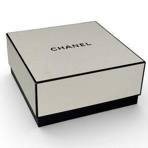 CHANEL Authentic Gift Box Set Black White Packaging w/ Ribbon Camellia